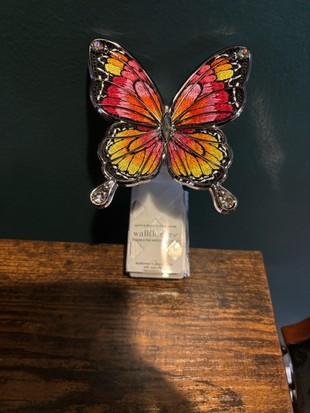 NWT Butterfly BBW Embroidered Wallflower Plug-In Fragrance Holder - Multicolor